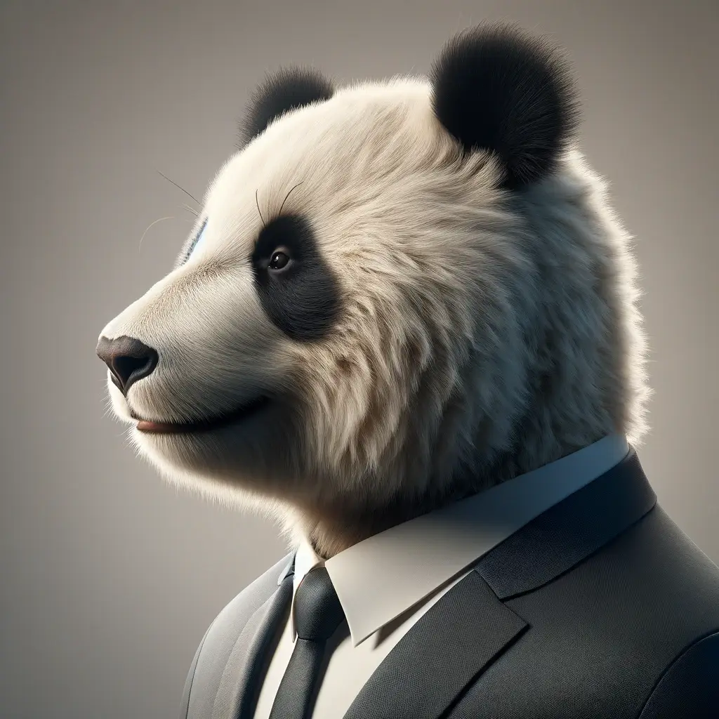 panda bear in a suit